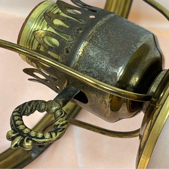 Vintage Floral White Glass Table Lamp with Pink Rose Detail • no top • works - Picture 10 of 16